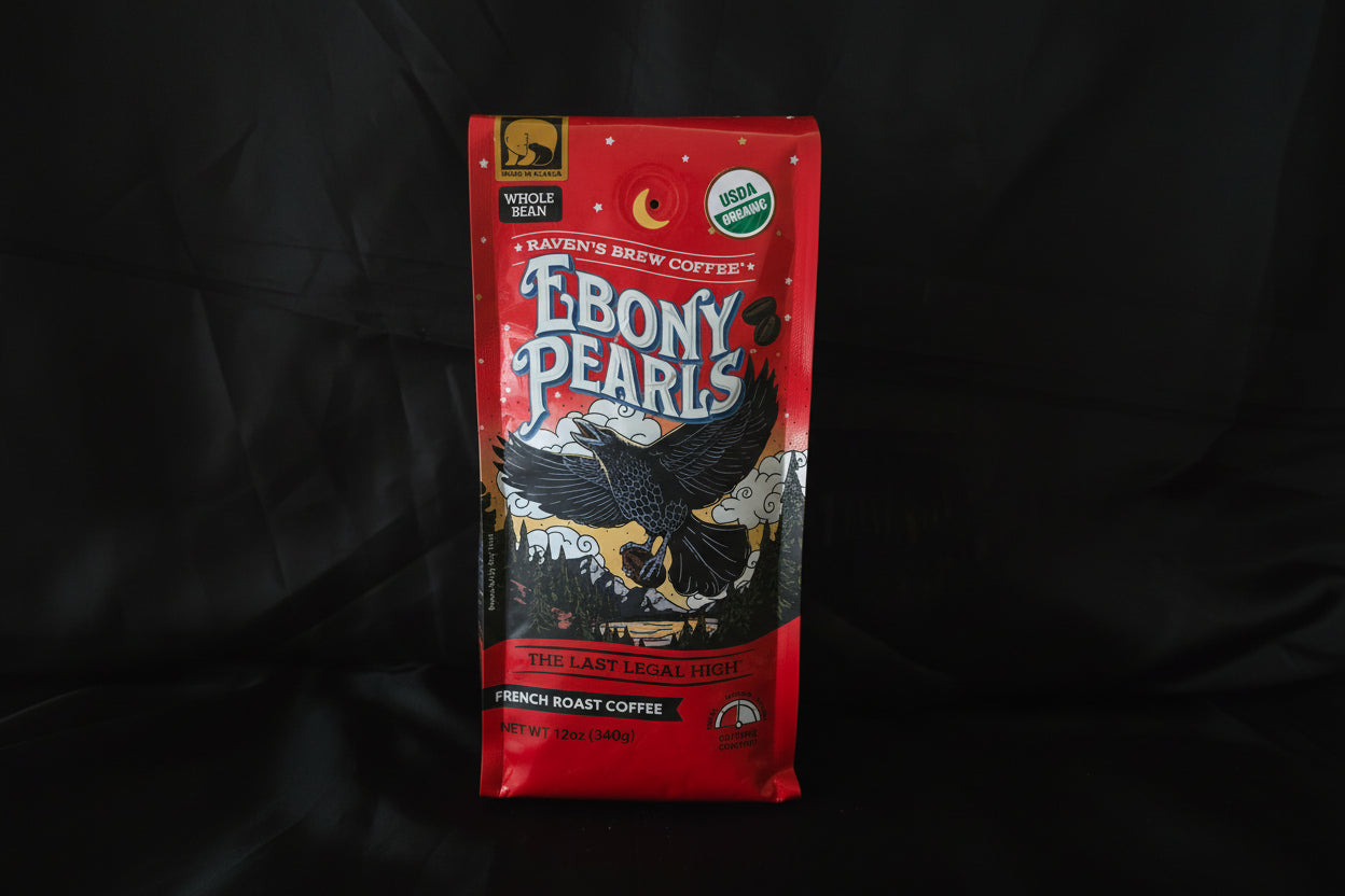 Ebony Pearls® Organic French Roast – Whole Bean 12 oz