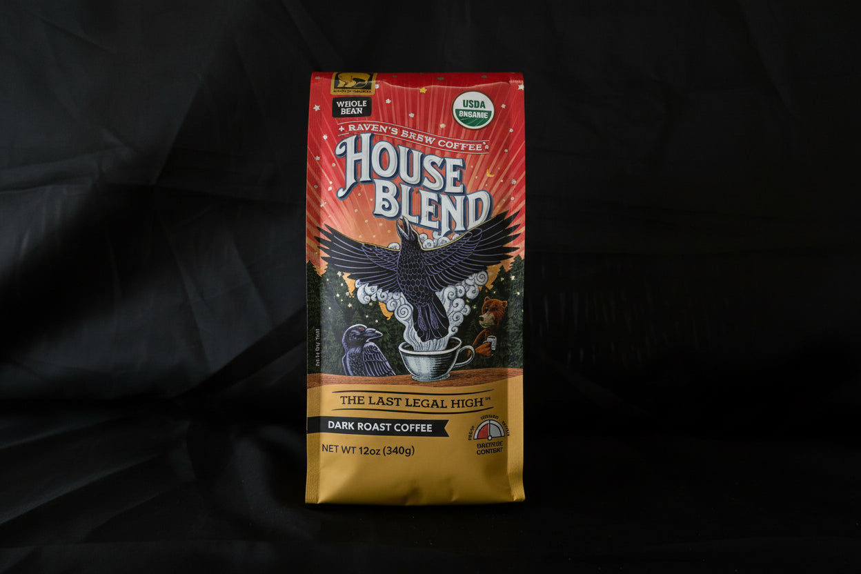 House Blend Organic Dark Roast – Whole Bean 12 oz